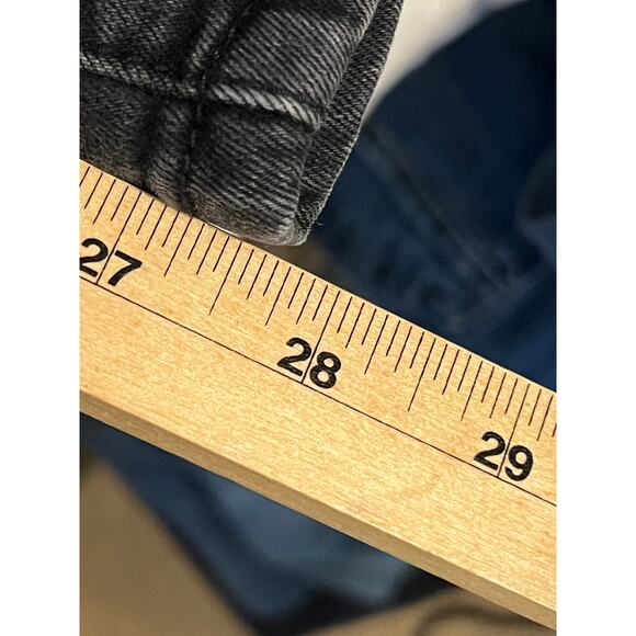 Fashion Black Slim Ribbed Zippered Jeans Streetwear 28x28 - Picture 5 of 5